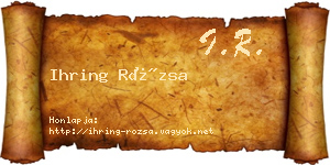 Ihring Rózsa névjegykártya