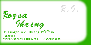 rozsa ihring business card